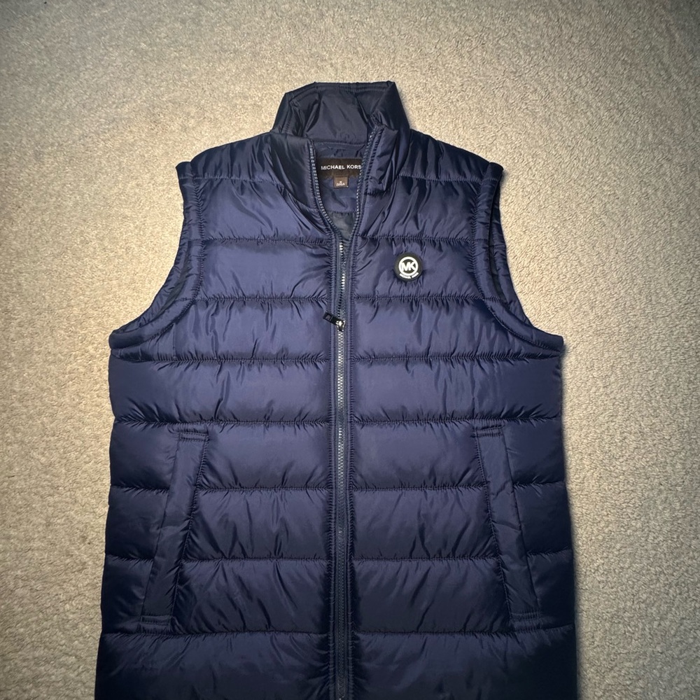 Michael Kors Men's Dark Blue Quilted Vest